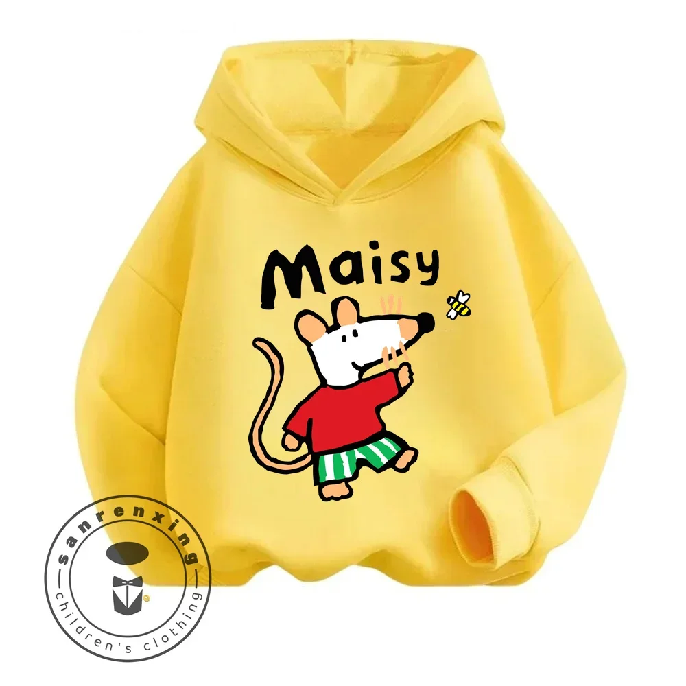 2024 Cartoon Maisy Spring and Fall Boys and Girls Children Sports Pure Cotton Cute Lightweight Design Sense New Cheap Hoodie