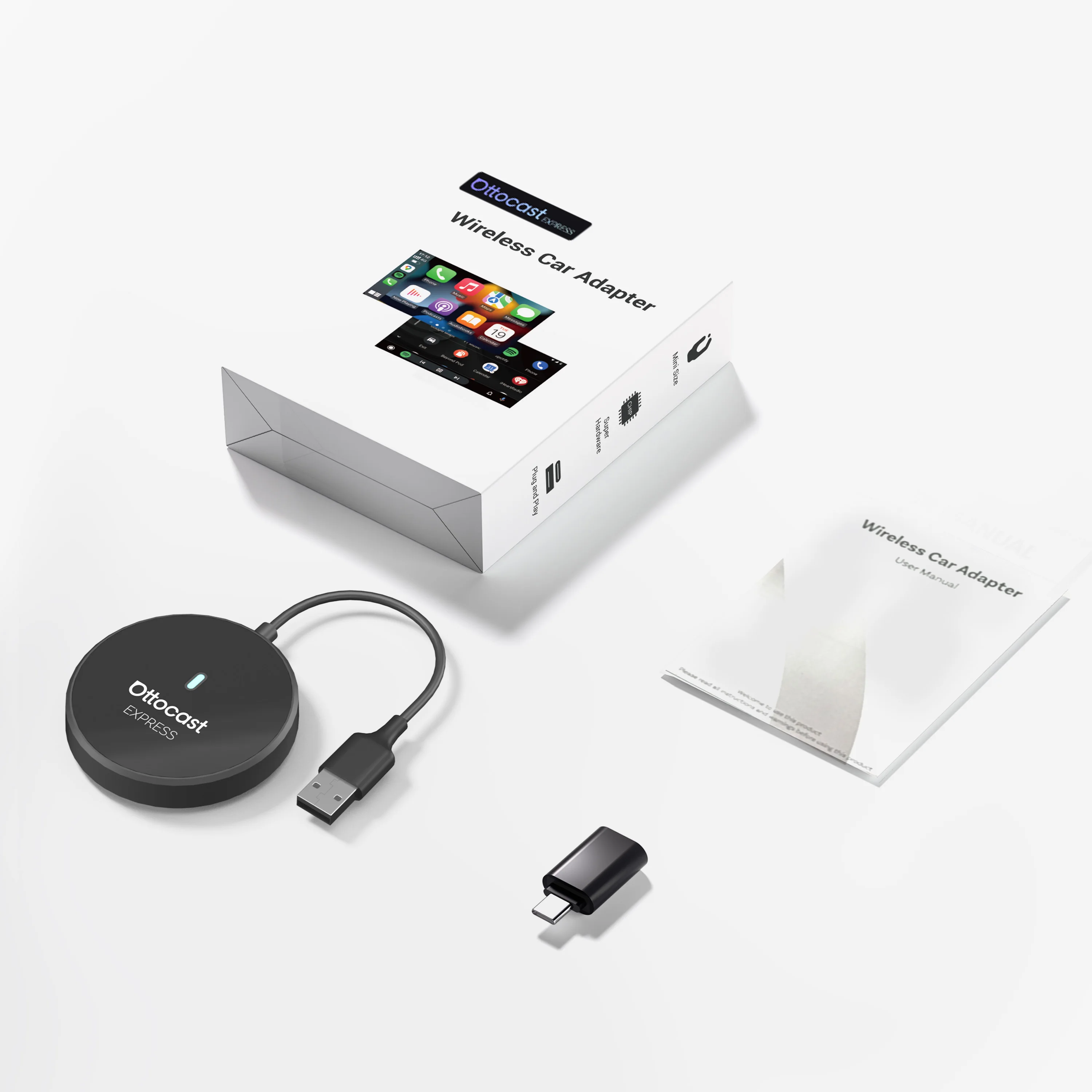 Ottocast Mirror Touch Wireless CarPlay Adapter Bi-Directional