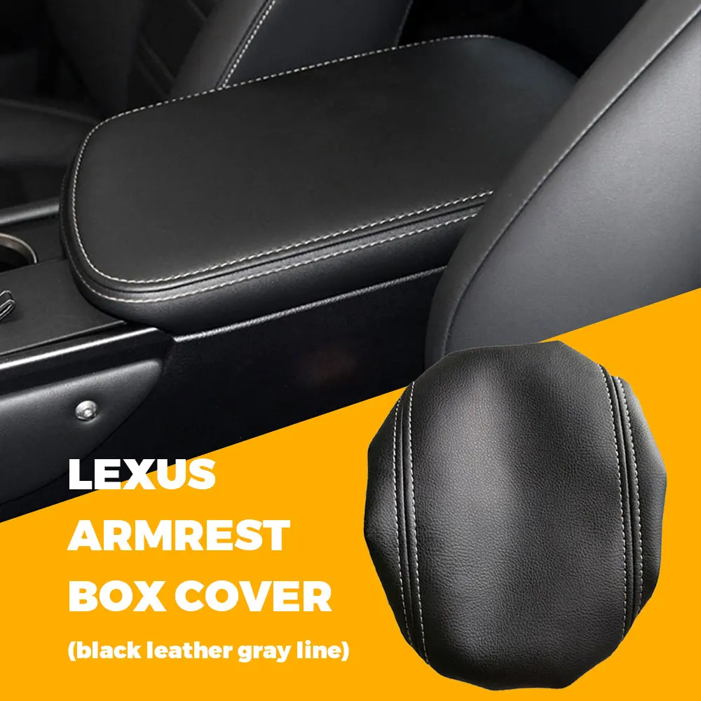 Leather Car Armrest Latch Lid Center Console Cover Decoration Protector Cap For Lexus NX200 200t NX300h 2015-2021 Car Accessorie