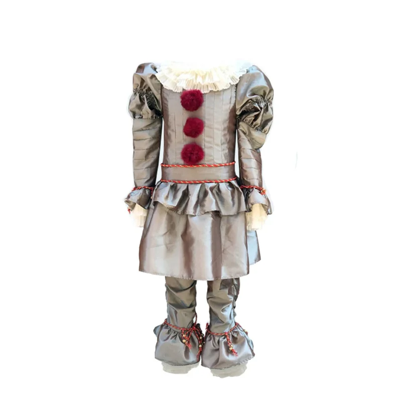 조커 페니와이즈 의상 어린이를위한 광대 코스프레 복장 할로윈 파티 의상 그레이 아메리칸 코믹스 새로운 선물