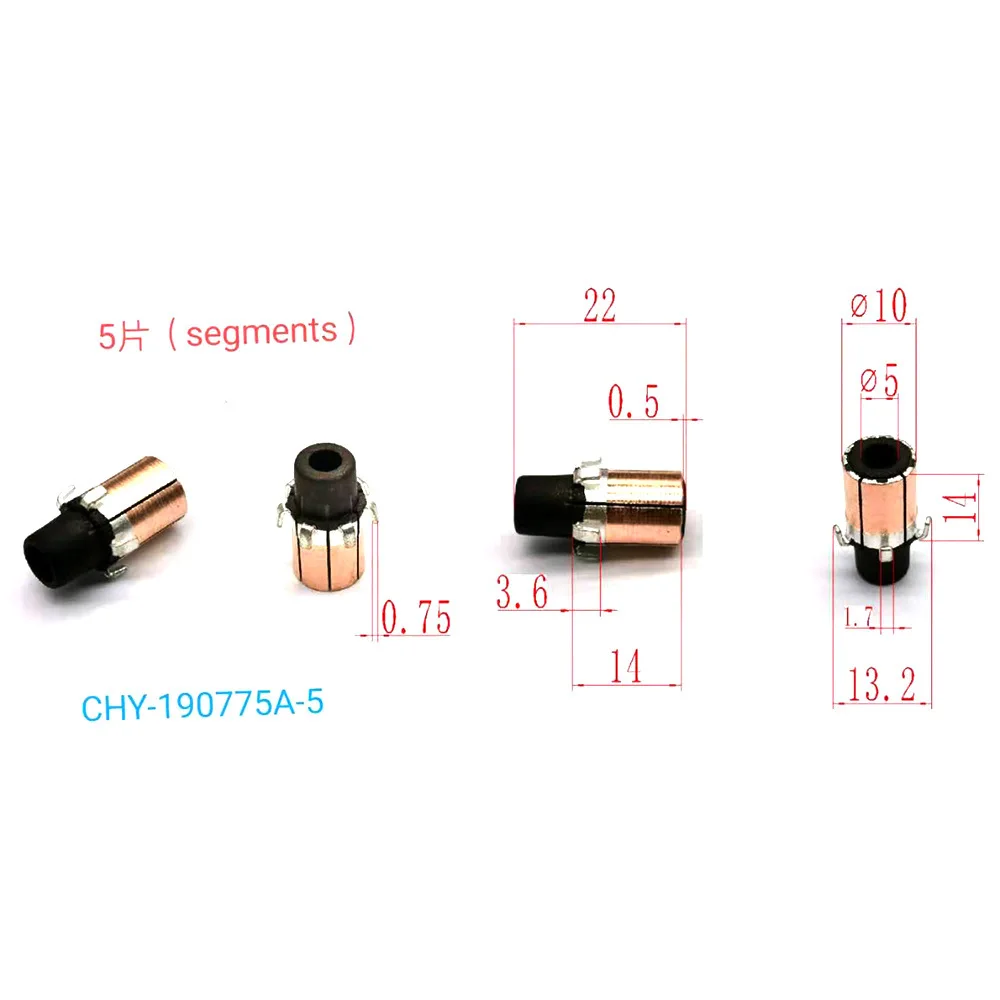 5PCS 10x5x14(22)mm 5P Copper Bars Small Motor Commutator for Sale
