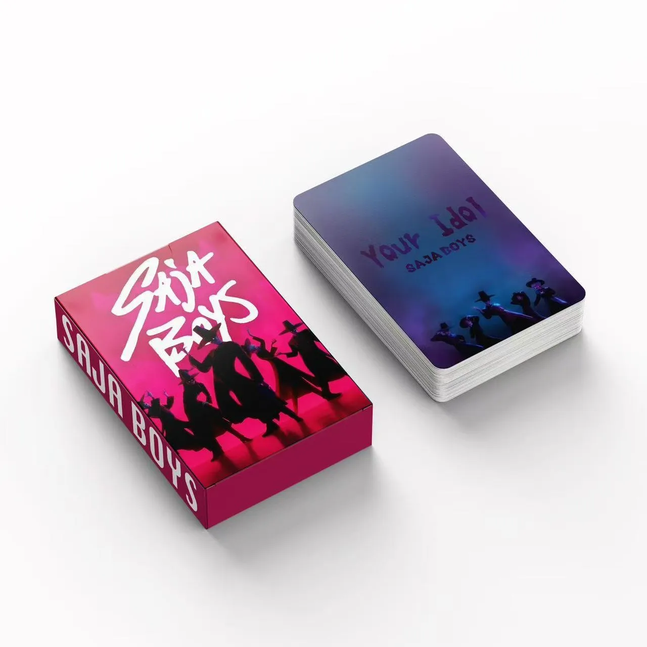 طقم مجمع مجموعة Anime Idol مكون من 55 قطعة، بطاقات صور LOMO ثلاثية الأبعاد لامعة ومجموعة ملصقات لطيفة، هدية مثالية لمحبي K-POP