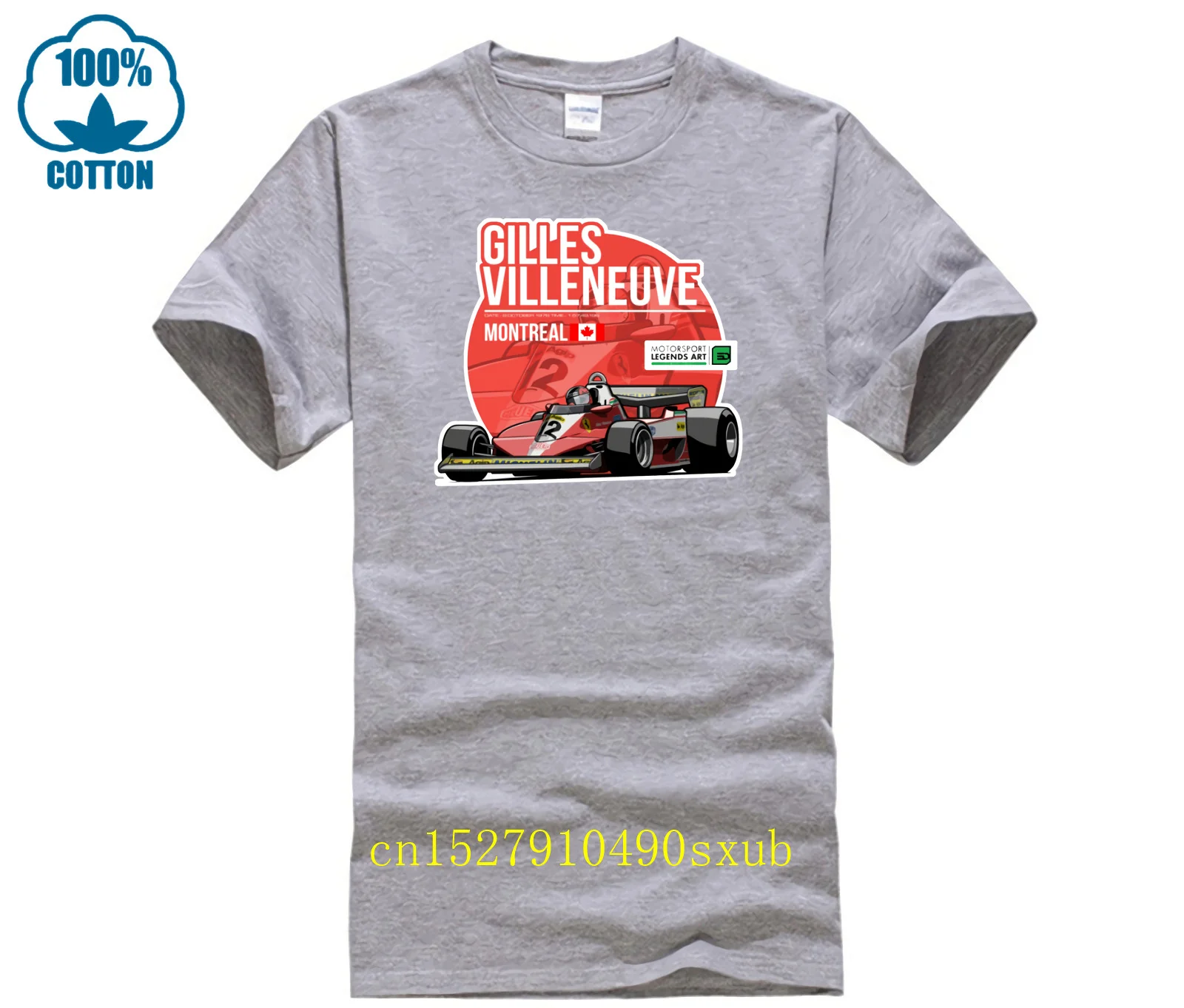 Uomo girocollo Gilles Villeneuve 1978 Montreal Homme Tee Shirt uomo 100% cotone Top Design per T-shirt uomo