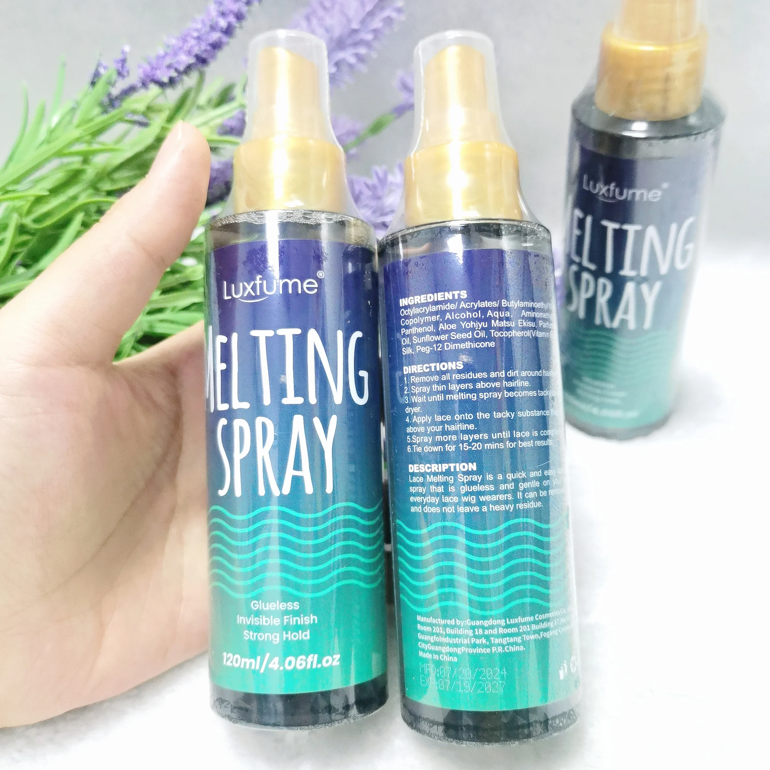 

Клей для волос на 120 мл для париков, прочная натуральная фиксация с контролем плавления кружева и удерживающим спреем без клея