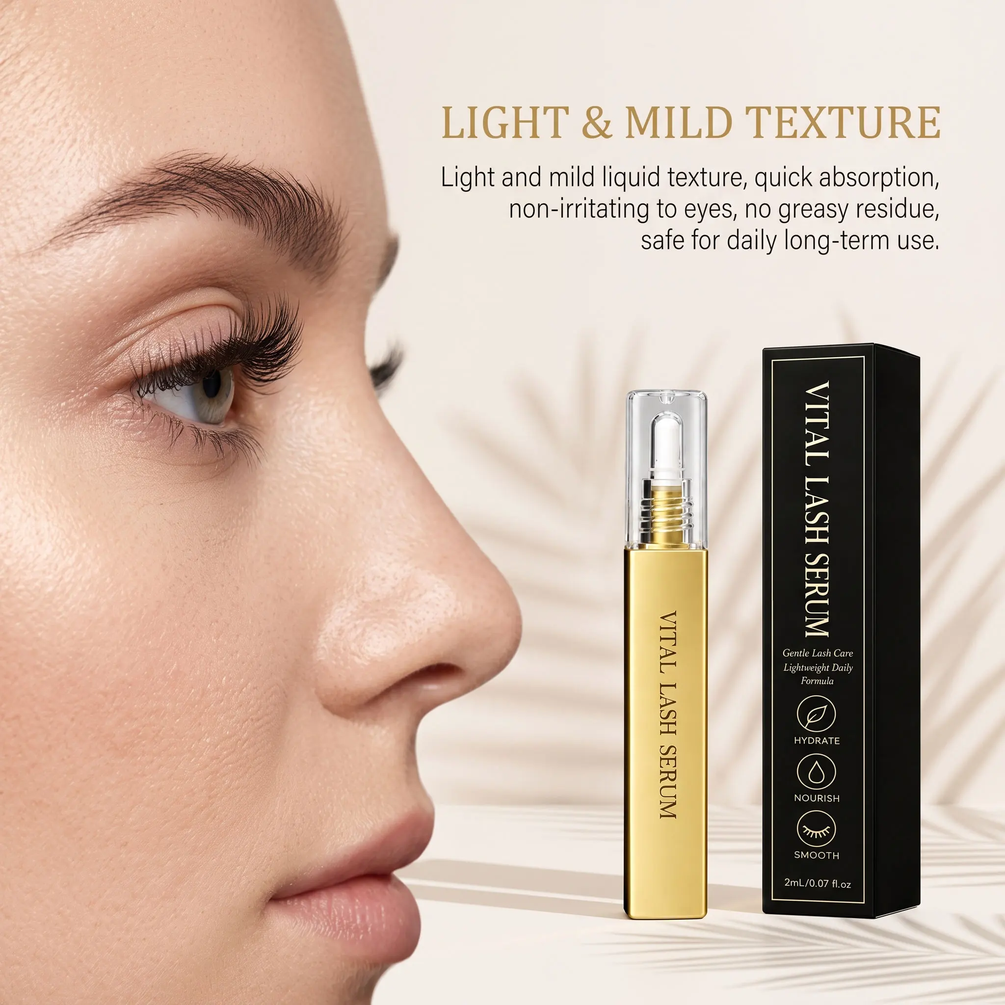 Eyelash Growth Serum, Gentle & Nourishing, For Daily Use, Infused With Biotin & Copper Tripeptide, Thickening Lash Serum