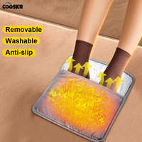 Electric Foot Heating Pad Washable Household Foot Warming Mat Soft Plush Detachable Foot Warmer Heater Non-Slip Feet Warmer