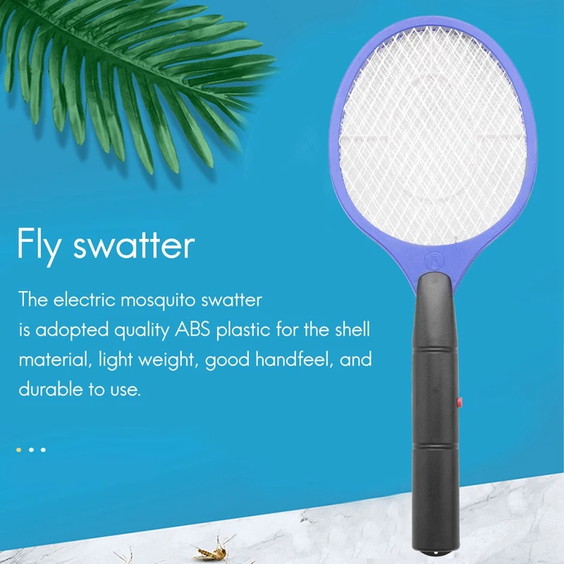 3X Batteries Operated Hand Racket Electric Mosquito Swatter Insect Home Garden Pest Bug Fly Mosquito Swatter Killer