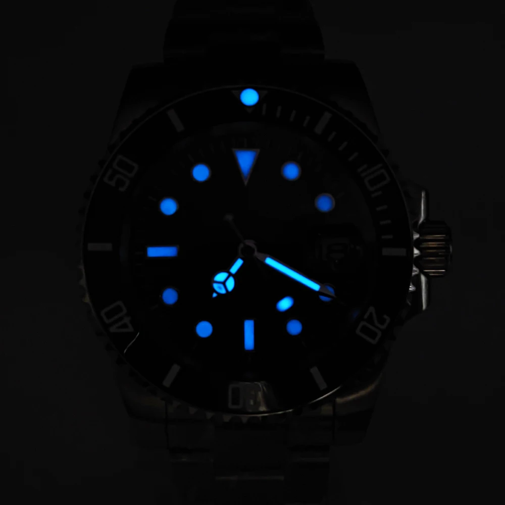 40mm automatic mechanical watch luminous black case suitable for yacht waterproof celebrity men's clock