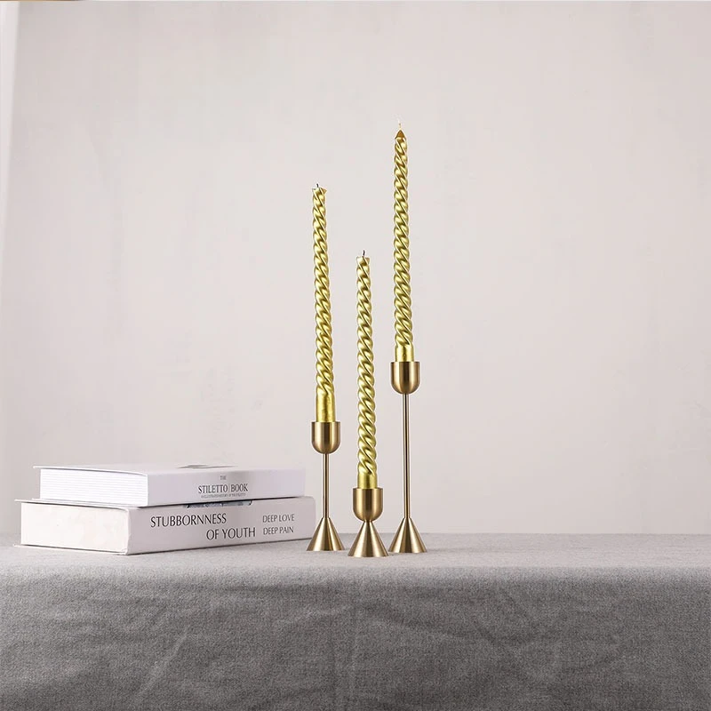 Portavelas nórdico americano, portavelas de aluminio y cobre, accesorios de tiro para boda, hogar