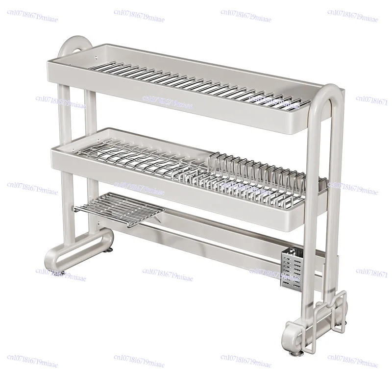 Household Multifunctional Stainless Steel Kitchen Sink Shelf Dish Storage Sink Dish Drain Dish Rack