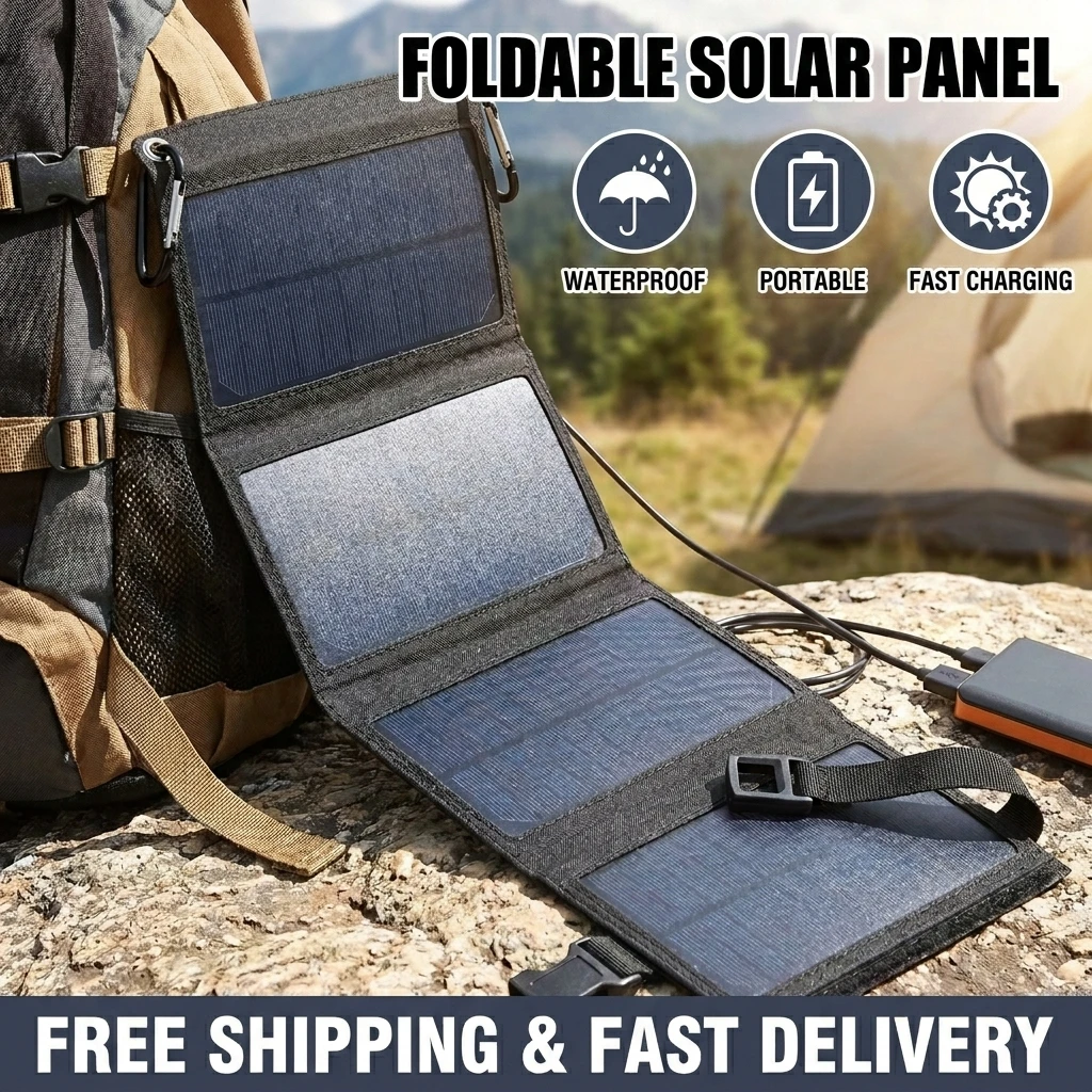 

4-Fold 20W Foldable Solar Panel Charger USB Interface Waterproof Portable for Backpacking Traveling Outdoor Camping