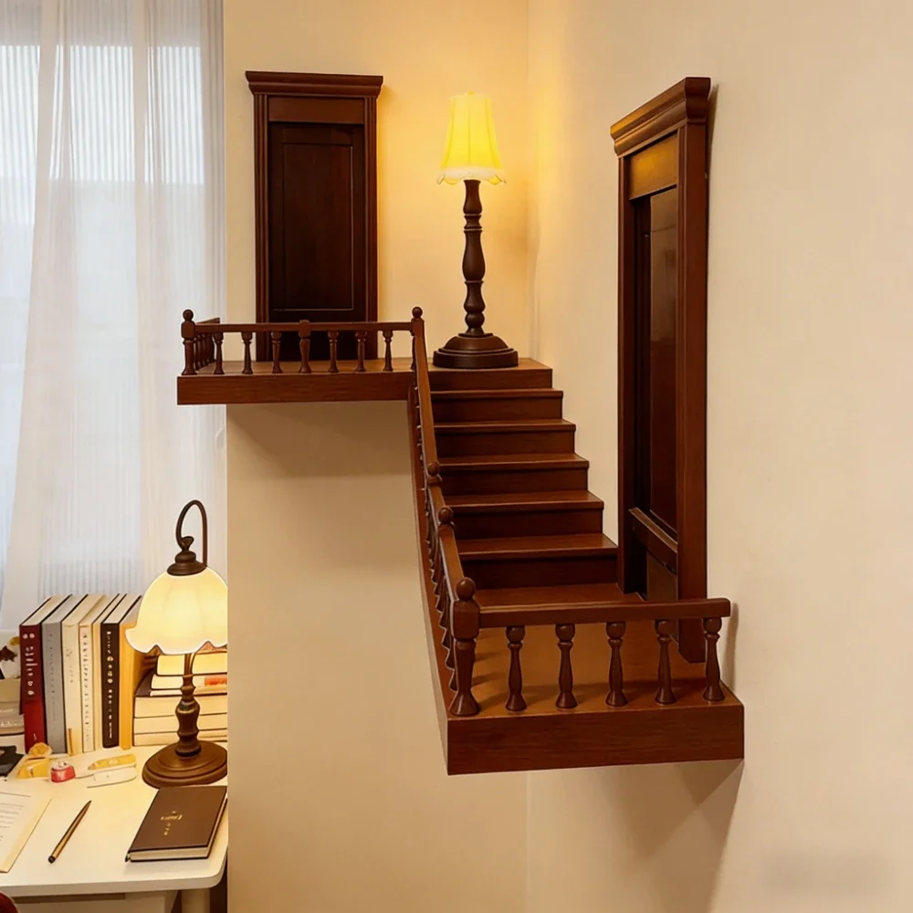 

Corner Storage Organizer Three Dimensional Luminous Staircase Display Rack for Figure Blind Box Micro Landscape Home Decoration