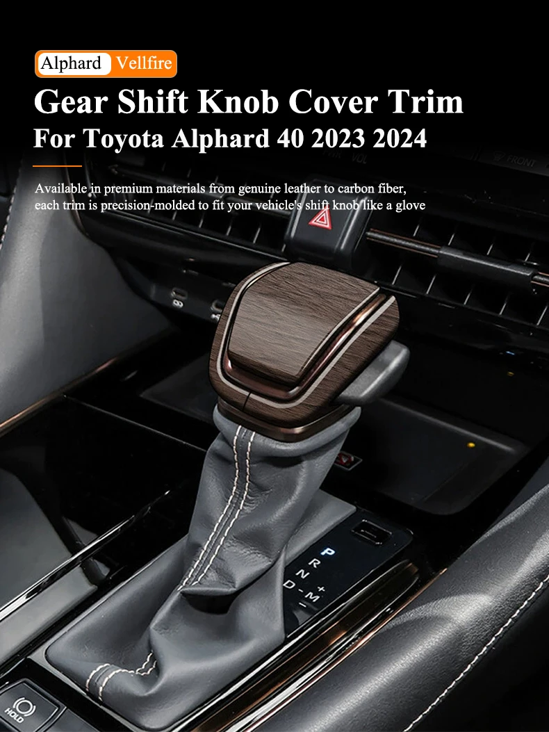

Car Gear Shift Knob Head Cover Trim Decorative Sticker For Toyota ALPHARD/VELLFIRE 40 Series 2023 2024 Car Styling Accessories