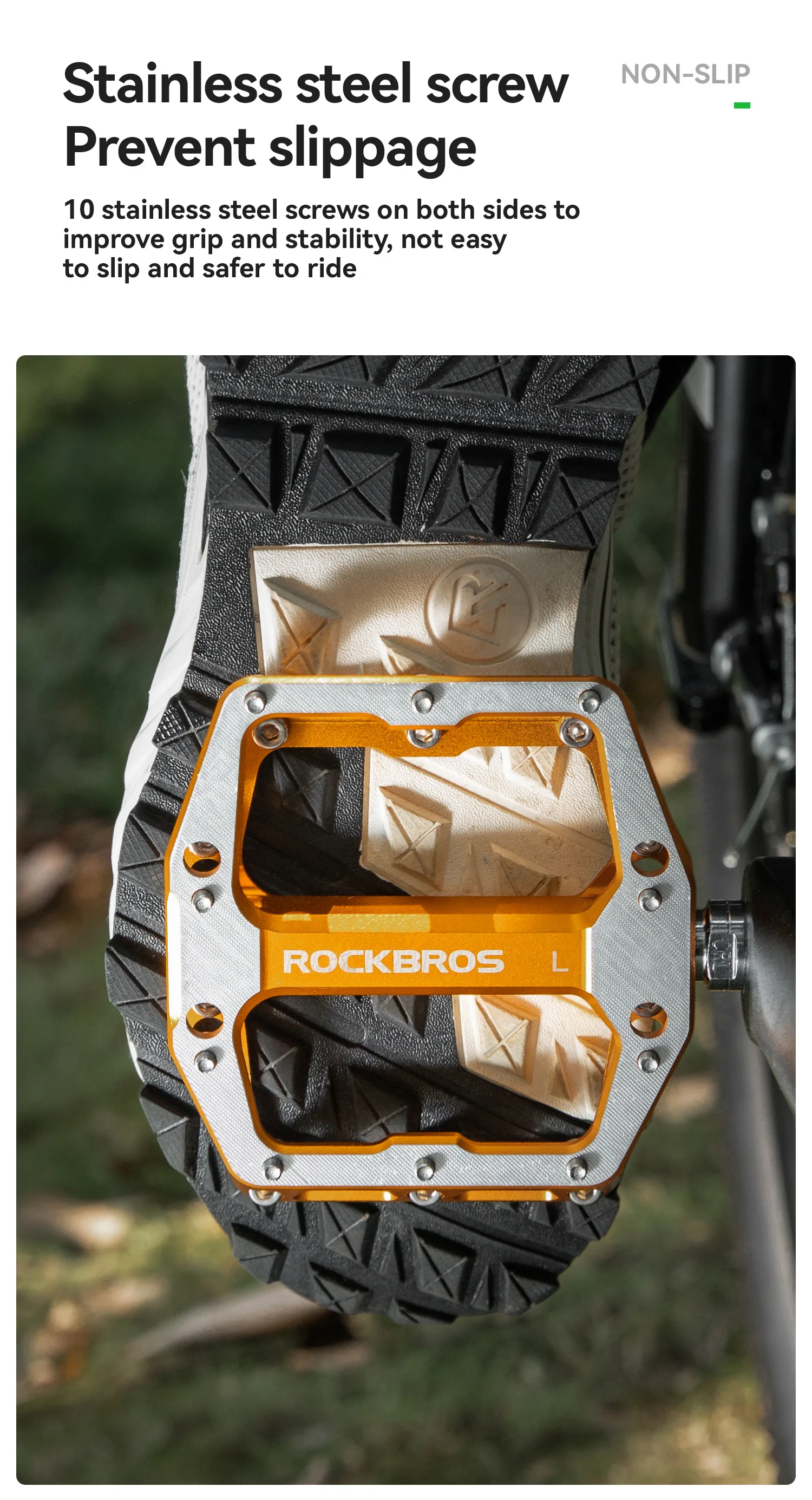 ROCKBROS Fahrradpedale Aluminiumlegierung Gedichtete Lagerpedale Leichte MTB Rennrad Plattformpedale Rutschfest Staubdicht – Detail 7
