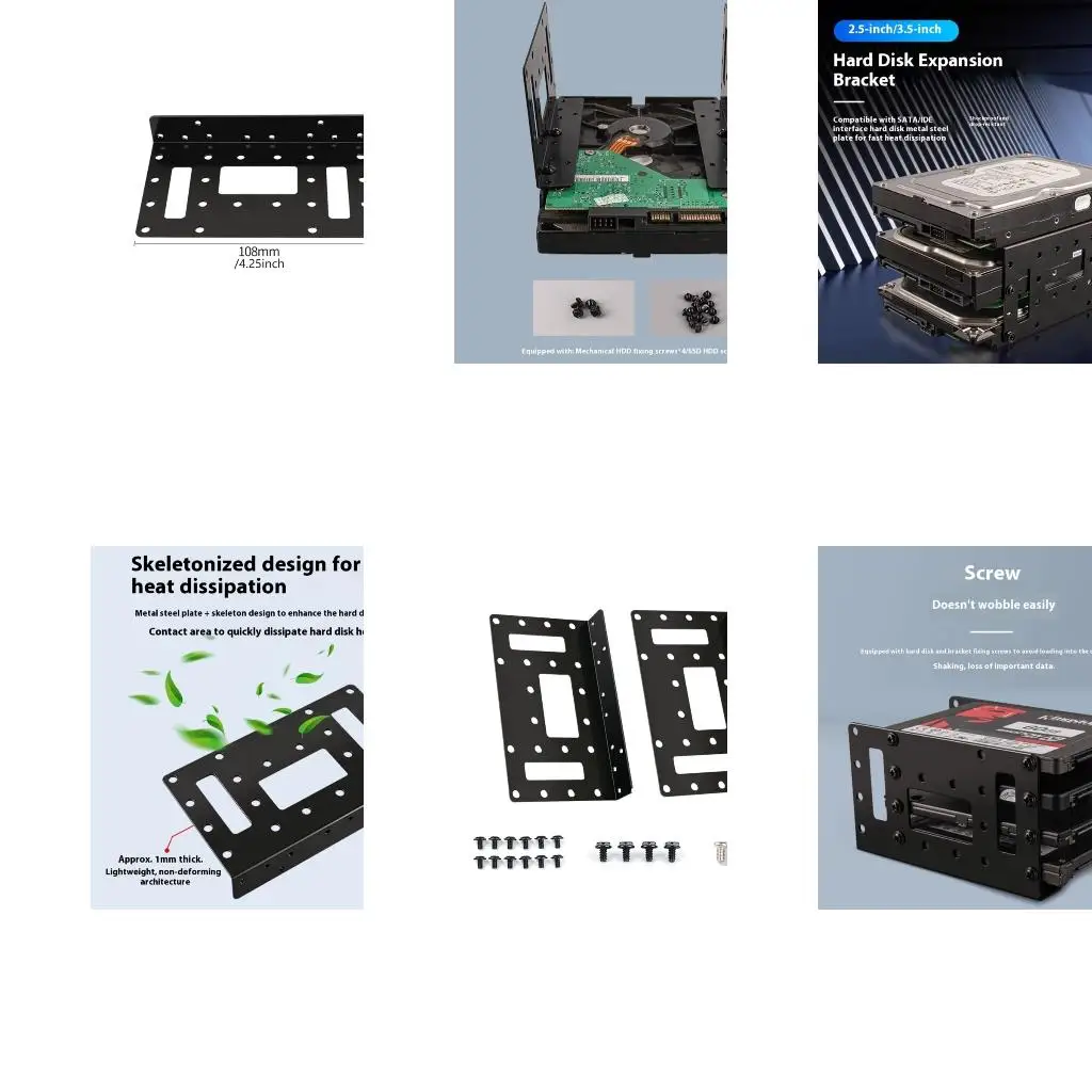  Mounting Bracket Holder 2.5inch 3.5inch Mounting Bracket Hard Drive Adapter