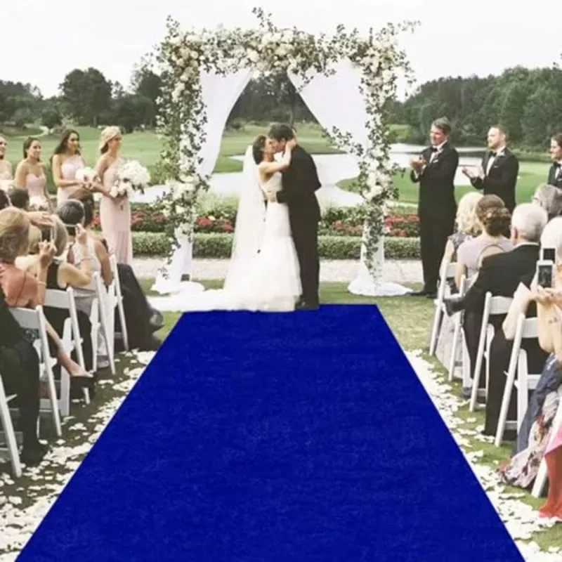 Blue Carpet Runner for Party, Premium 160 GSM Felt Non-Woven Fabric Runway Rug for Party Wedding & Special Events