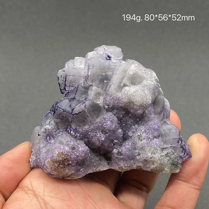 100% natural Purple edge fluorite mineral specimen healing crystal gem collection