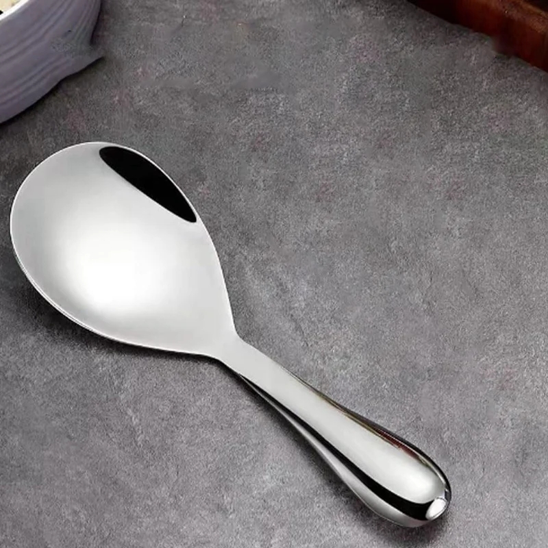 Spoon Stainless Steel Rice Spoon Thick Non-Stick Household Non-Stick Rice Stainless Steel Spoon Kitchen Utensils