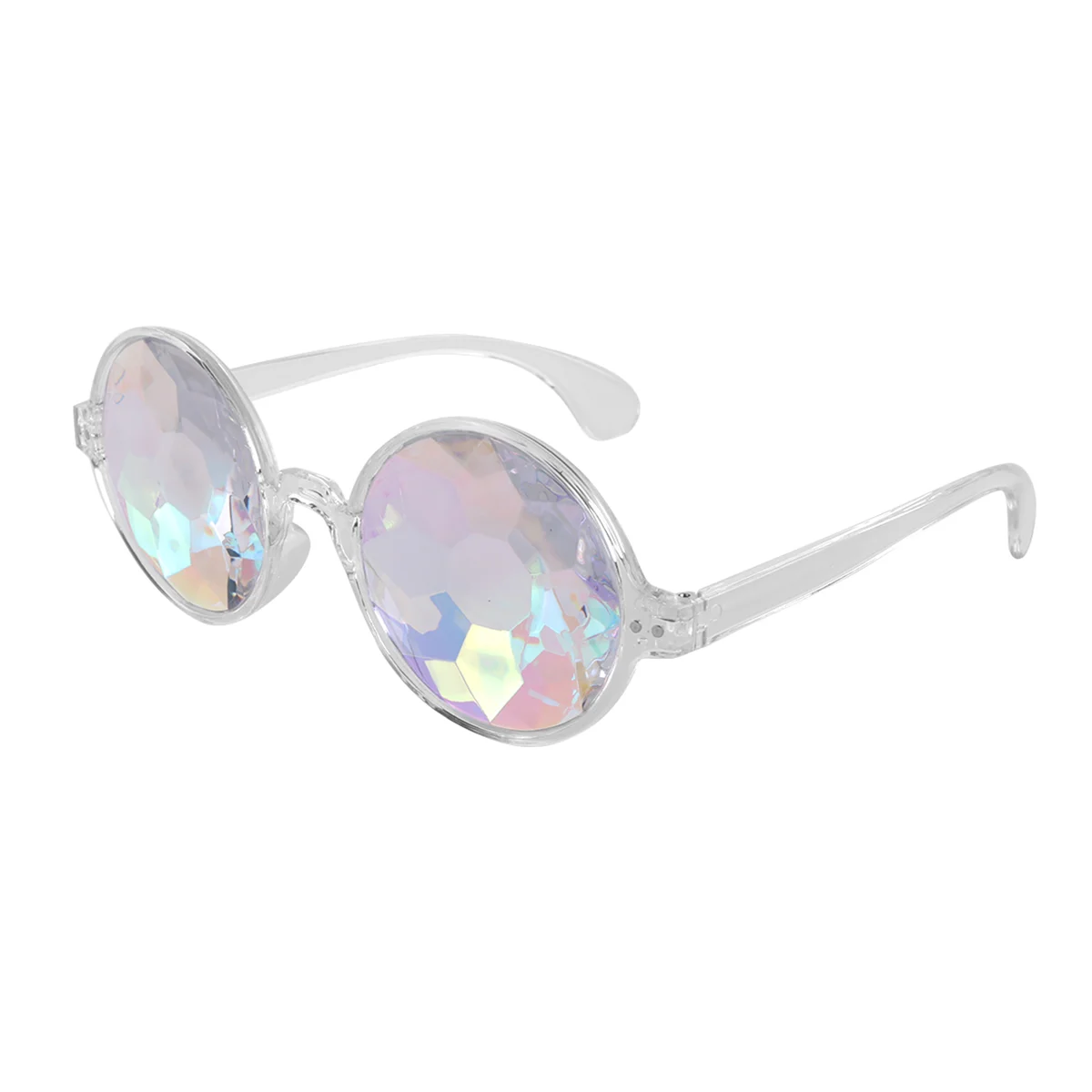 ABQR Kaleidoscope Glasses Rave Festival Party Sunglasses Diffracted Lens-Transparent
