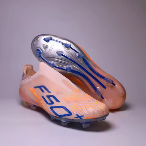 Slip-on Professional Mens Football Boots F50+ FG/TF Boys Flexible Turf Training Soccer Cleats Laceless Football Shoes 35-45