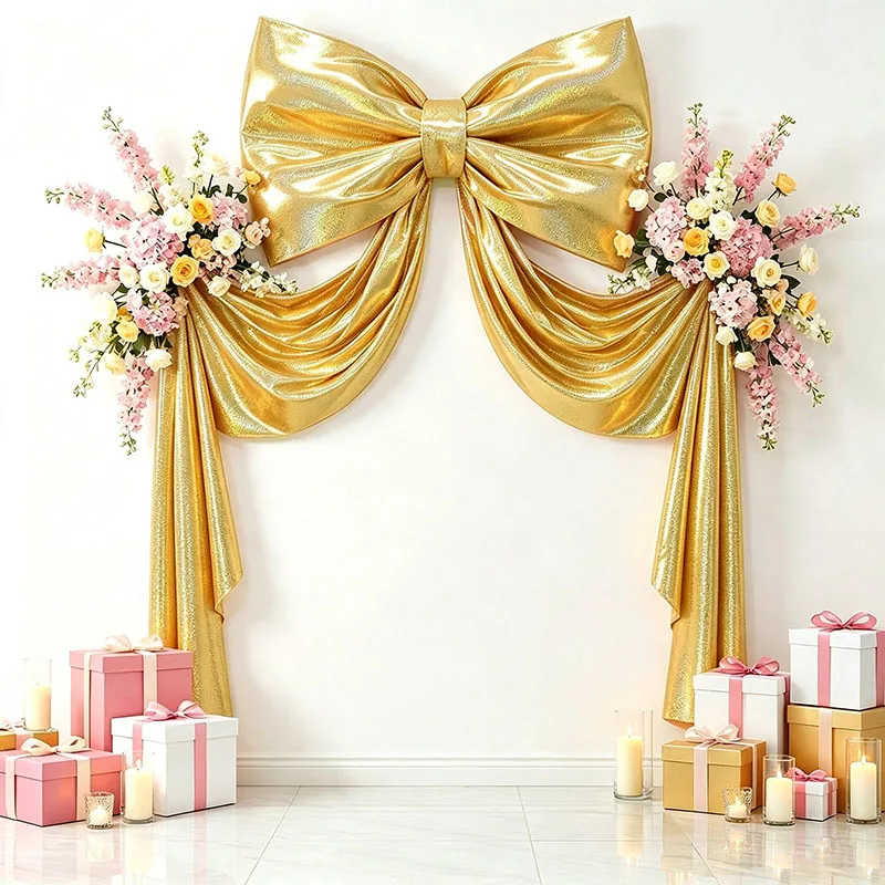 Glitter Holographic Large Bow with Long Ribbon,3D Oversized Bow Decor Coquette Bow for Wedding Birthday Party Christmas Tree