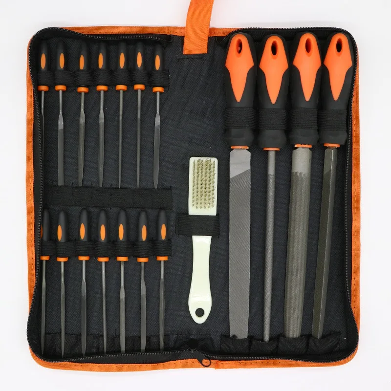 

19pcs Metal File Tool Bag T12 Drop Forged Alloy Steel File Set Precision Wood Handle Rasp File Tools for Metalwork