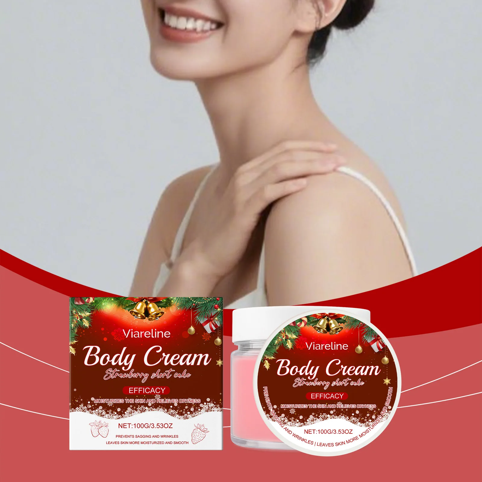 

Strawberry Flavor Nourishing Moisturizing Hydrating Body Cream Hydrating Softening Lifting Firming Skin Enhancing Skin Tone