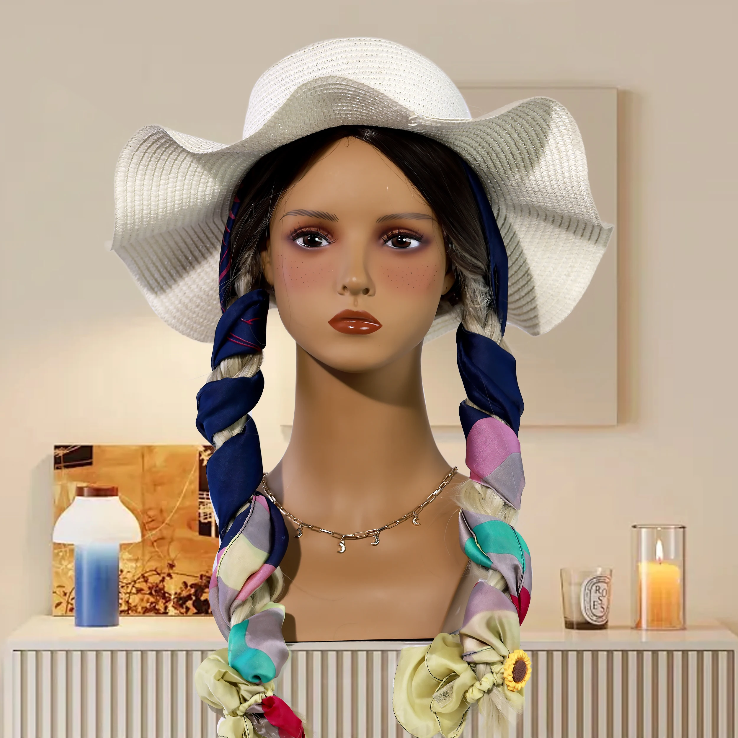 

Fashion European American Female Mannequin Head with Shoulders Wig Display Model