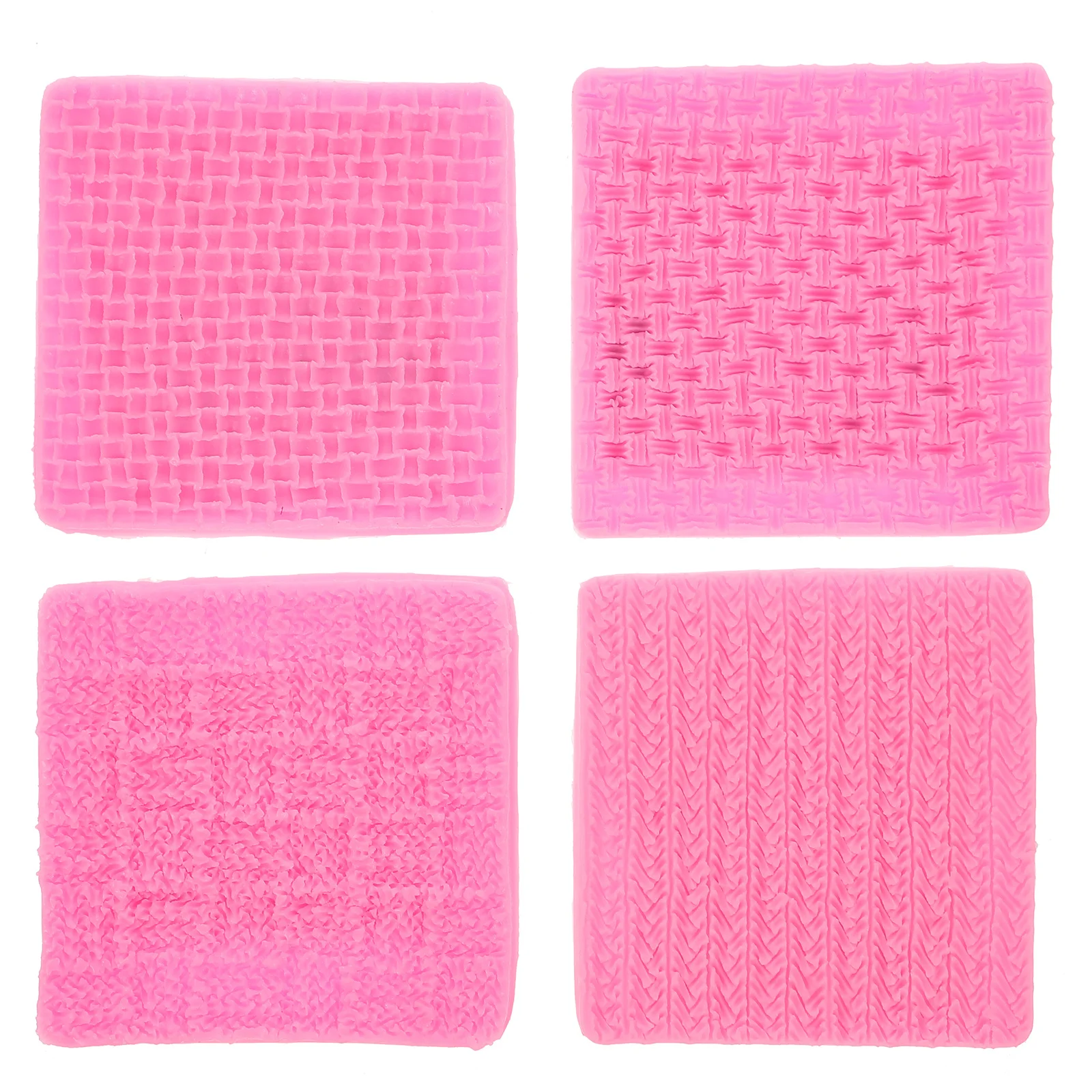 

4Pcs Silicone Cake Molds Knit Crochet Design Non-Stick Fondant Chocolate Candy Soap DIY Baking Kitchen Tools Pink