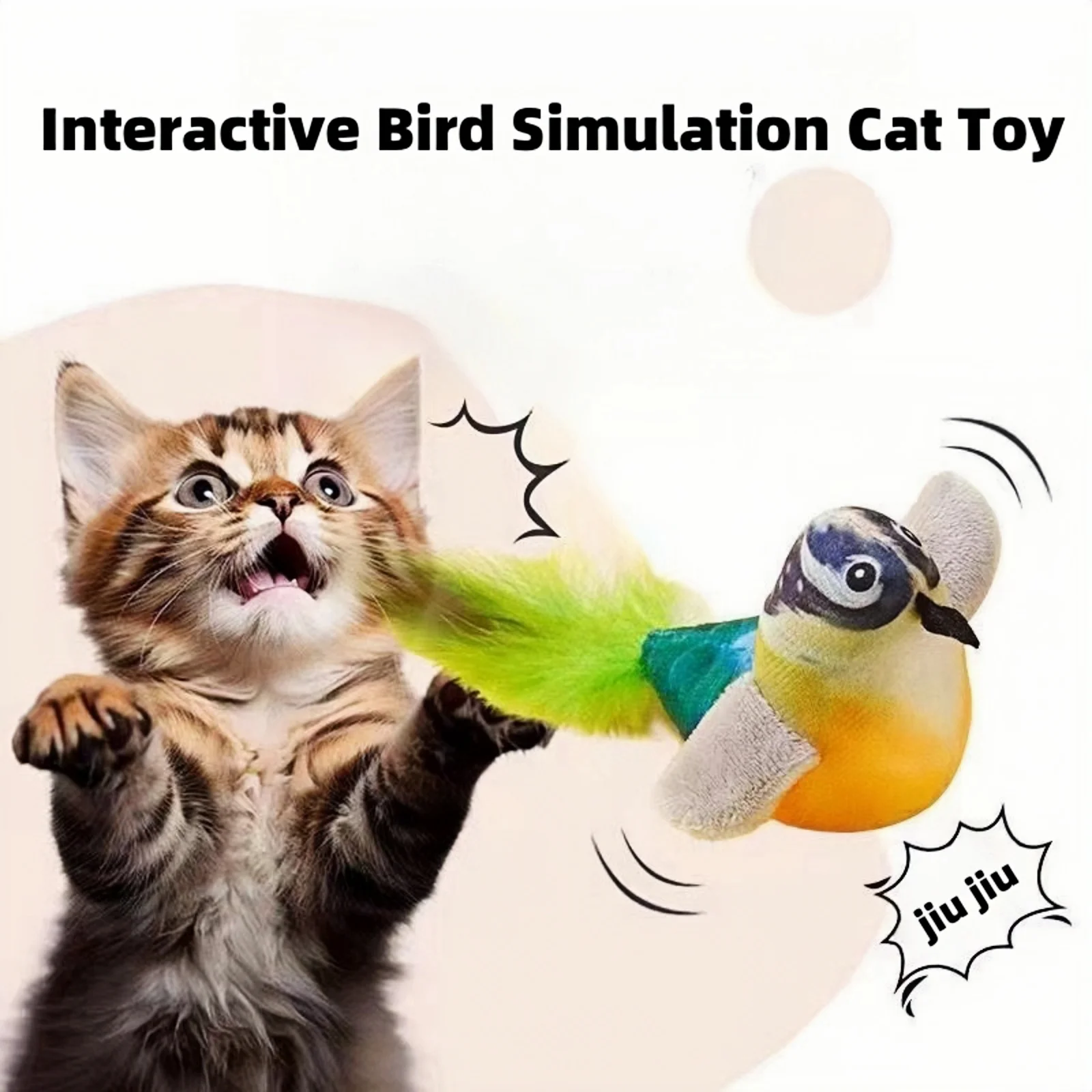 Cat Toys Interactive Bird Simulation Cat Toys for Indoor Cats Flying Flapping Bird with Catnip Cat Toy for Cats Kitten Toy