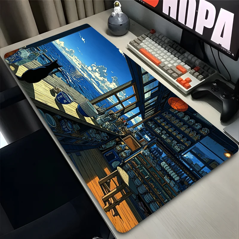 Large Office Mouse Pad Anime cat Gamer Pad Non Slip keyboard pad Rubber Computer MousePad Gaming Extended Desk Mat For Best Gift