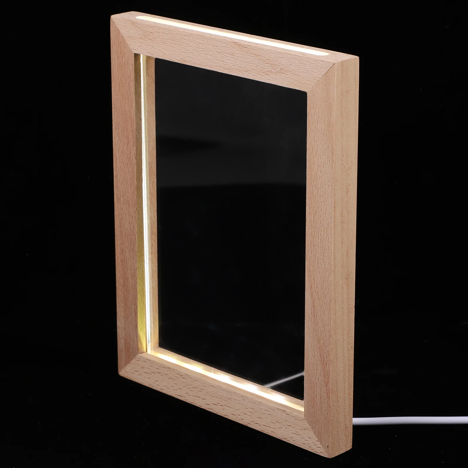 

Glowing Photo Frame Night Light LED Picture up Lighted with Wood Tabletop Desktop Frames