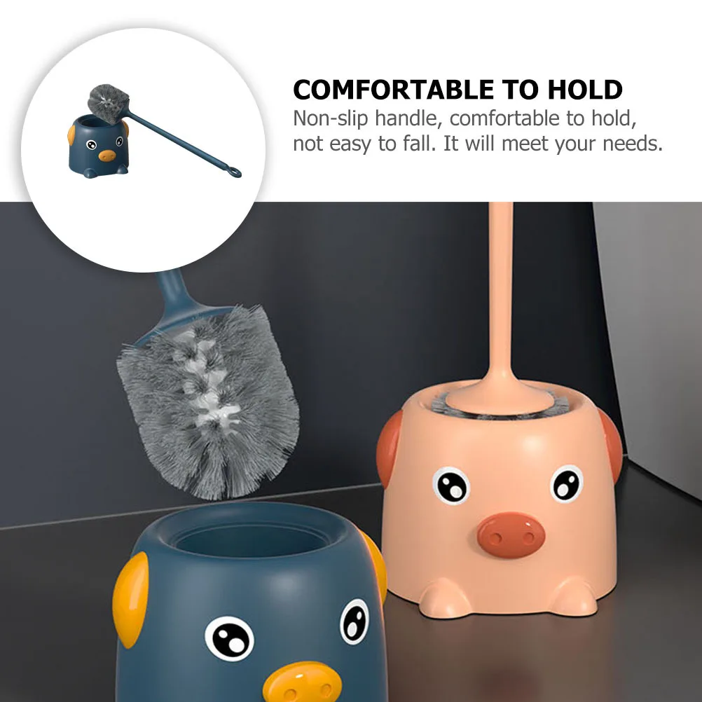 

1Set Toilet Bowl Brush Sturdy Plastic Handle Non-Scratch Scrub Tool for Bathroom Office Home Toilet Cleaner Accessory