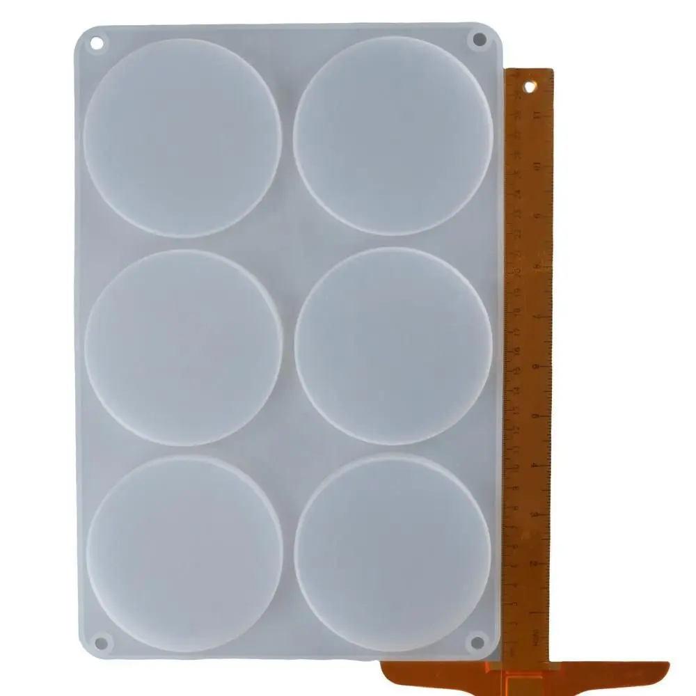 Random Color Resin Coaster Molds 6-Cavity 3.8 Inch Deep Silicone Coaster Molds Dripping Glue Design Hexagon Square Tray