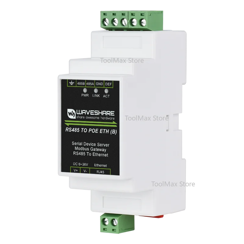 Industrial Modbus MQTT JSON serial server RS485 to RJ45 Ethernet TCP/IP to serial rail-mount support with POE function(optional)