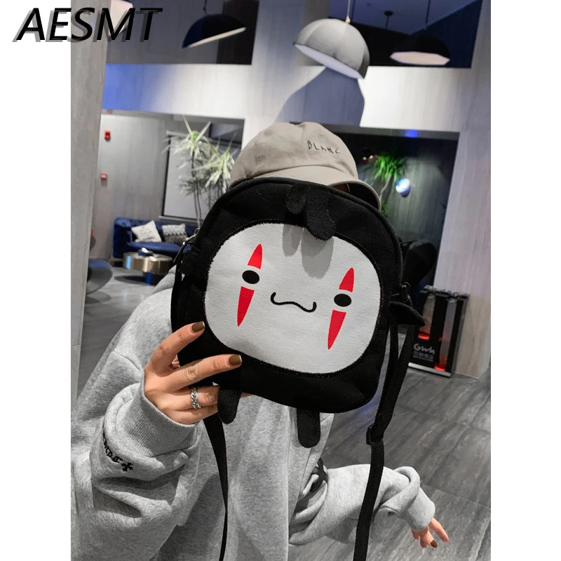 Anime No Face Man Plush Bag Spirited Away Hayao Miyazaki Cute Cartoon Harajuku Messenger Bags Cosplay Accessories Shoulder Bag