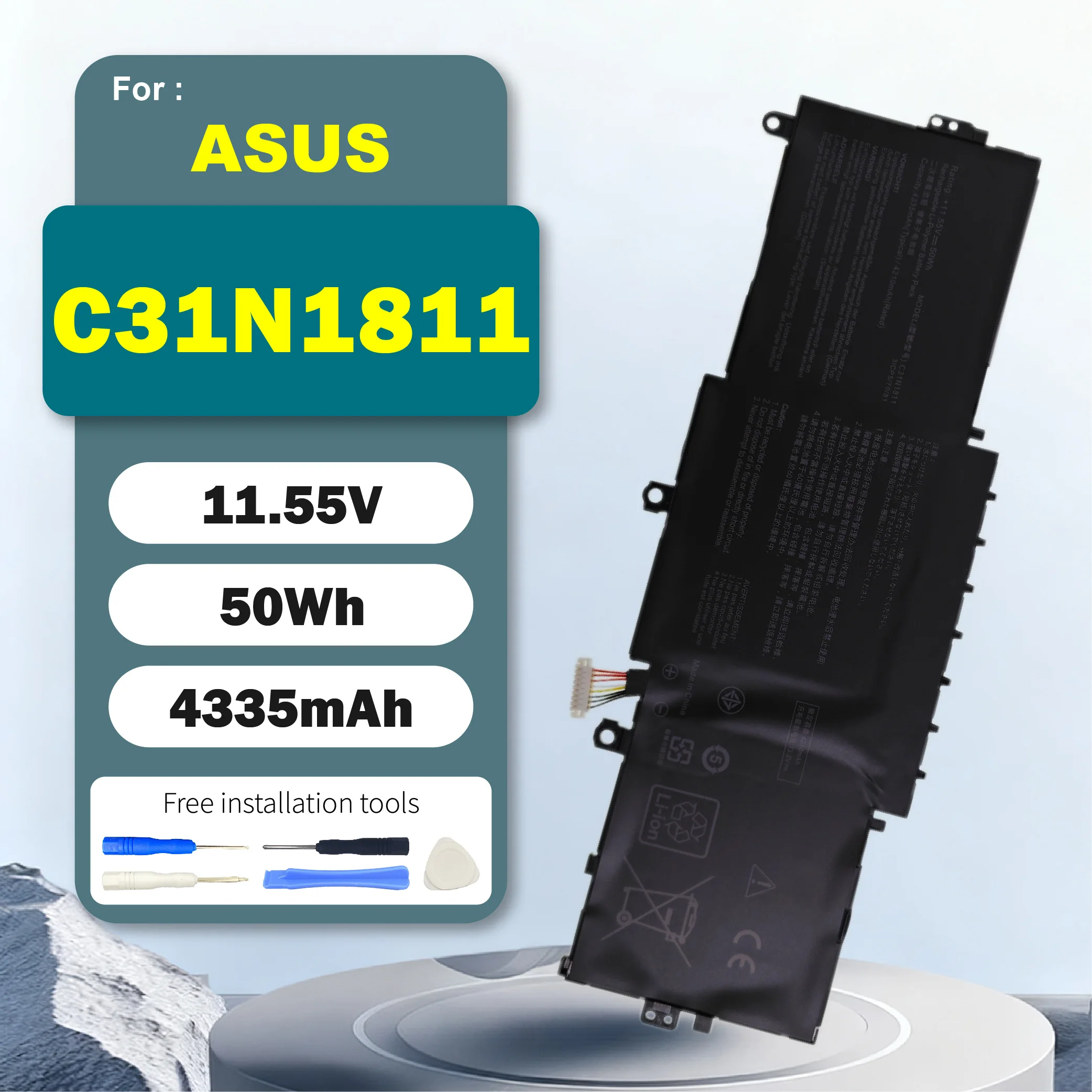 C31N1811 Quick Charge Replacement Laptop Battery for Asus ZenBook 14 UX433 Deluxe14 Compatible with 0B200-03080000 3ICP5/70/81
