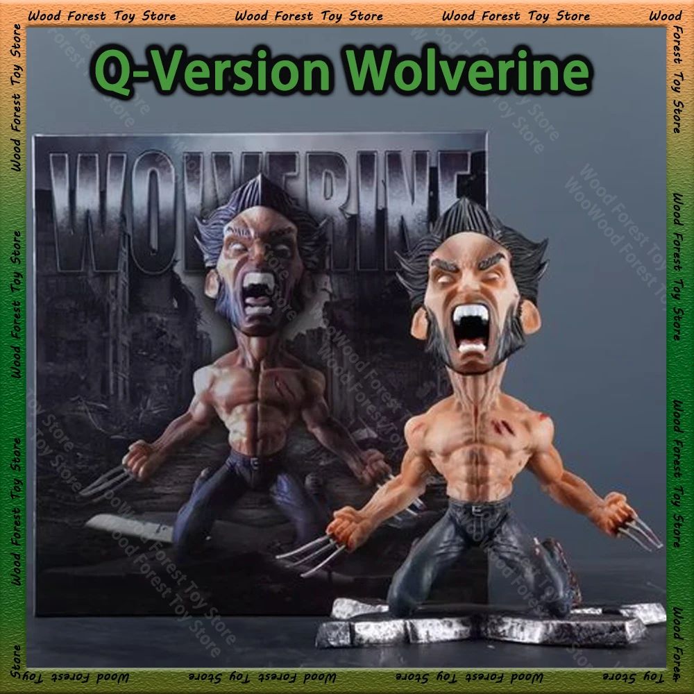 In Stock Kneeling Wolverine Wolf X-Men Anime Action Figure Anime Q-Version Figurine Desk Ornament Model Statue Toy Doll  Gift