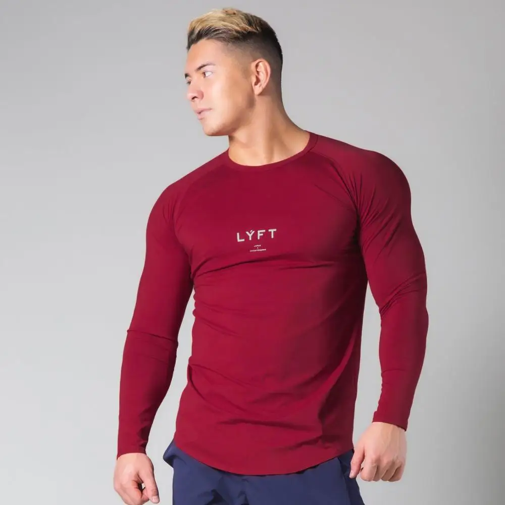 

2021 Fitness Slim Bodybuilding Long Sleeve Man Compression Fitness Running T Shirts Quick Dry Sport Top Brand Gym Shirt