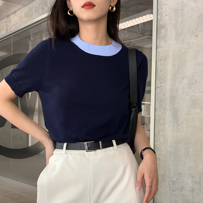 Cozy Soft Good Quality Women Summer T-shirt 2024 New In Women Clothes Old Money Style MInimalstyle Top