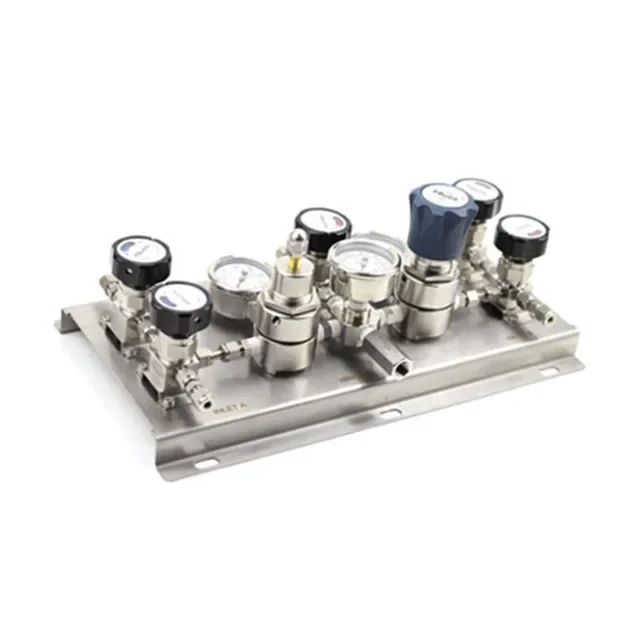 High Pressure Stainless Steel Semi-automatic Gas Control Panel Changeover System with Pressure Regulator and Gauges