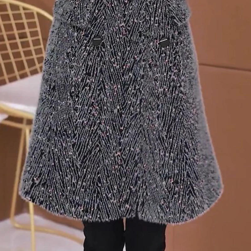 2025, Premium-Fleece-gefütterte, verdickte Jacke für Damen, Y2K-Chic, mittellanger Trenchcoat, Winter, lässig, langärmelig, modische Oberbekleidung