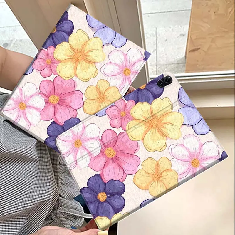 

Artistic Flower Illustration For Huawei MatePad M5 T5 SE 11 Pro Honor Tab 5 V7 V8 X9 GT 10.1 10.8 Inch Tablet Case
