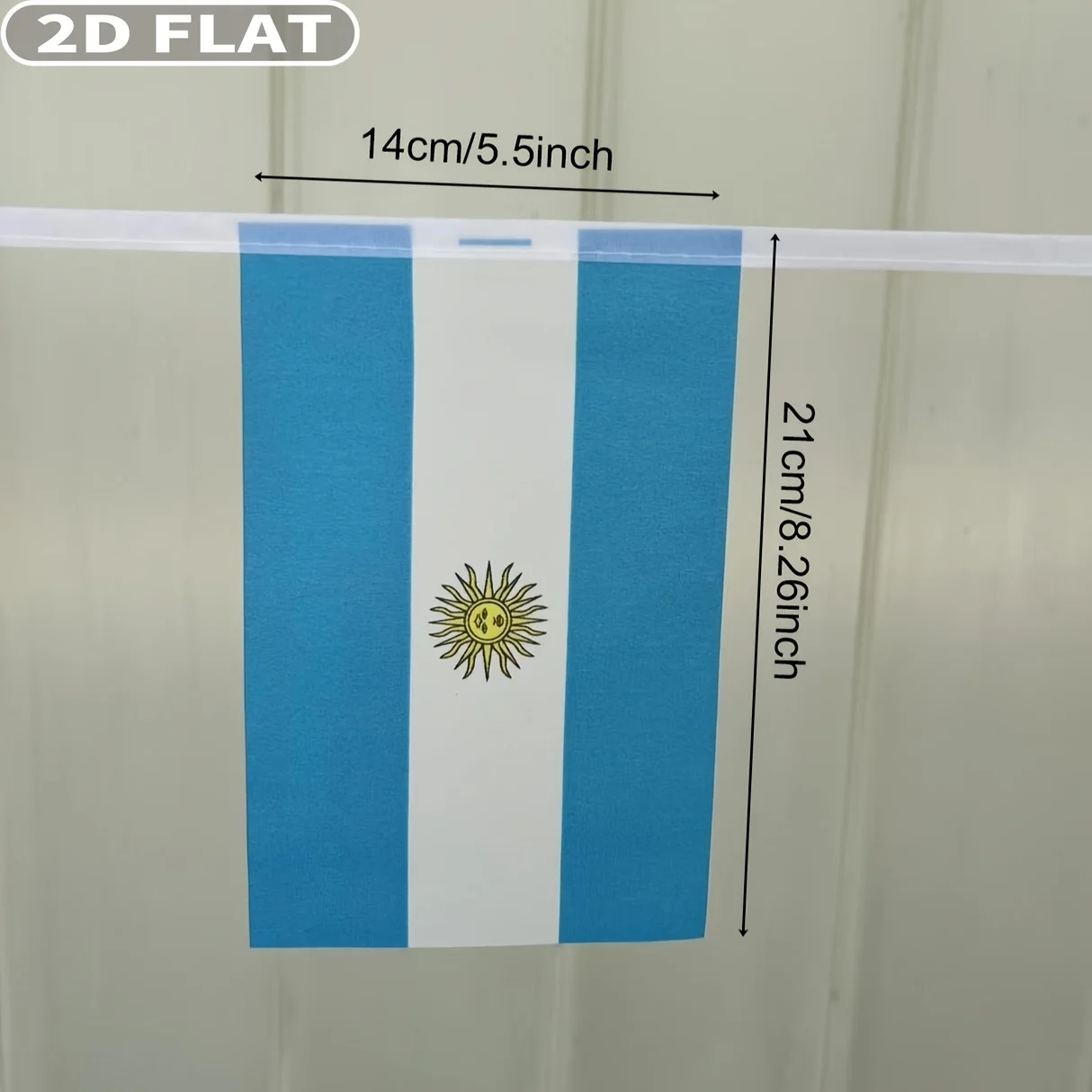 2D FLAT 20pcs Set Polyester Argentine Flags Party Banner, 14x21cm (5.5x8.26 Inch) Outdoor Party Decor for Argentina Festival