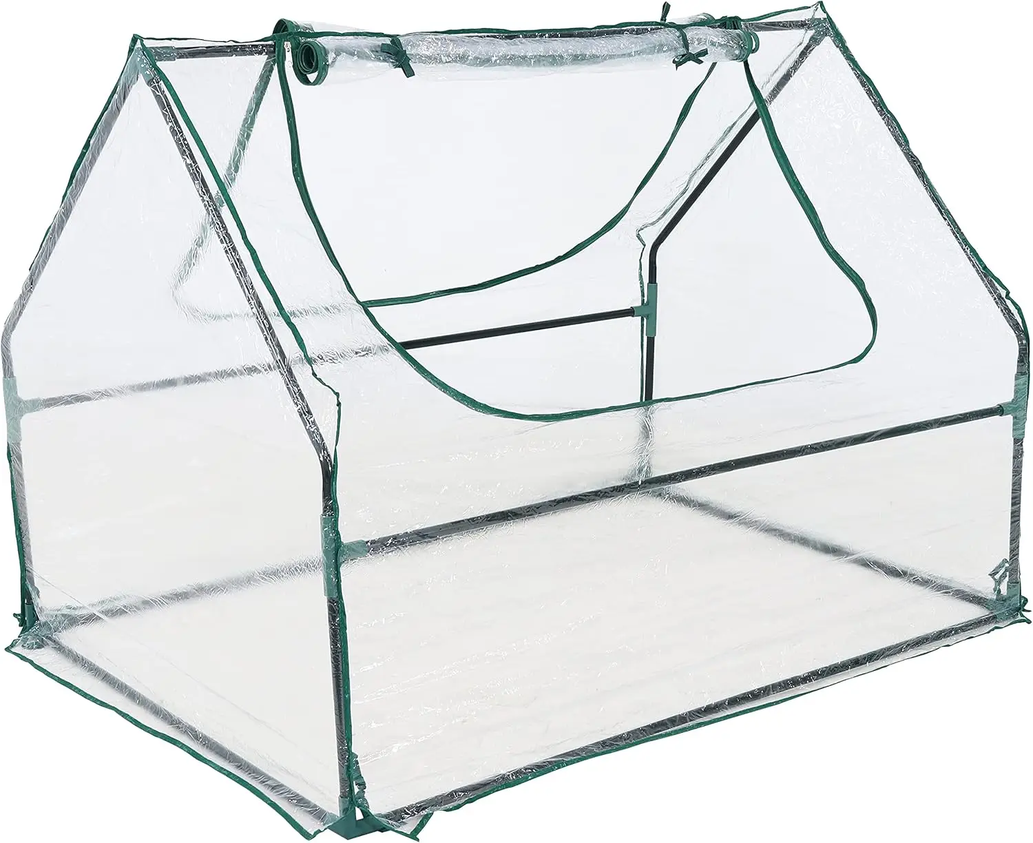 Outdoor Portable Mini Greenhouse Tent With 2 Zippered Side Doors And Iron Tube Frame - Clear - 4' X 3'