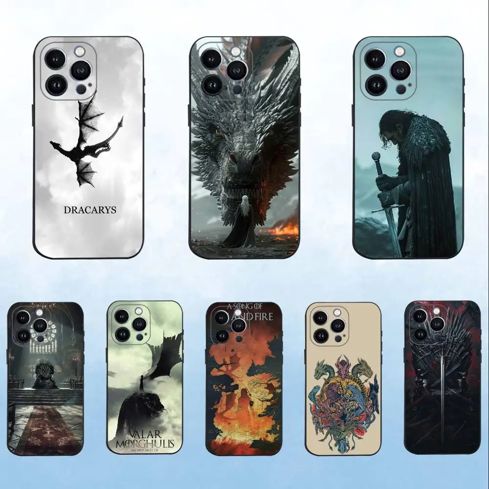 

Epc S-Song of Ice and F-Fire Phone Case For iPhone 16,15,14,13,12,11 Plus,Pro Max,XS,X,XR,SE,Mini,8,7,Soft Silicone Black Cover
