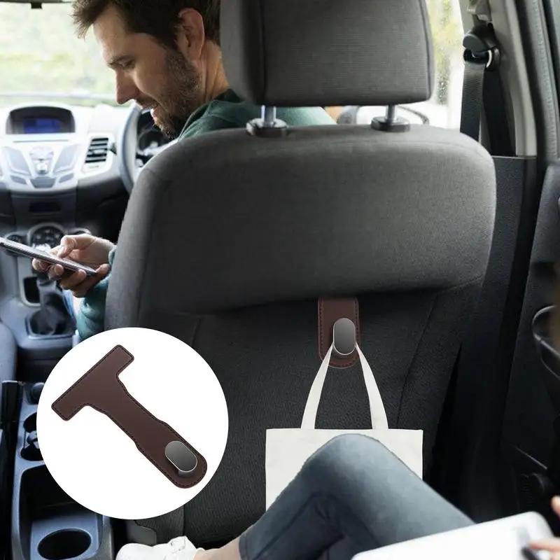 Glove Box Hook For Car Foldable PU Leather Storage Hook Space-Saving Purse Hook Car Accessories For Travel Daily Life Commuting