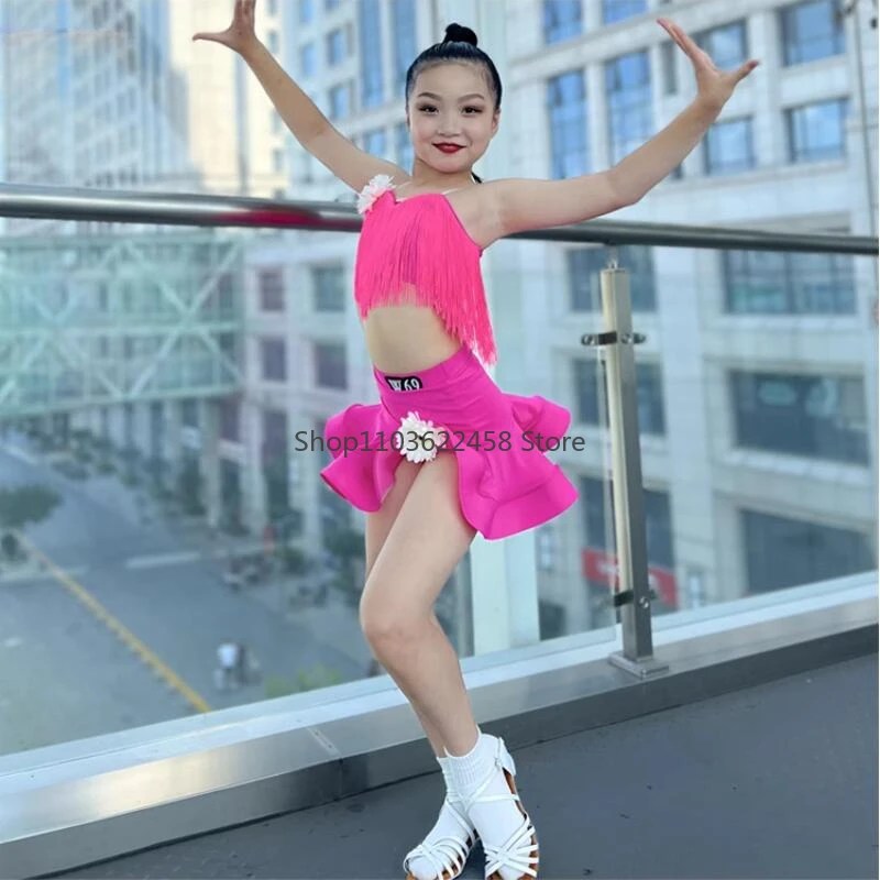 

Fringe Latin Dance Dress Girls Cha Cha Samba Salsa Tango Rumba Dance Costume Kids Competition Ballroom Dance Dresses Children