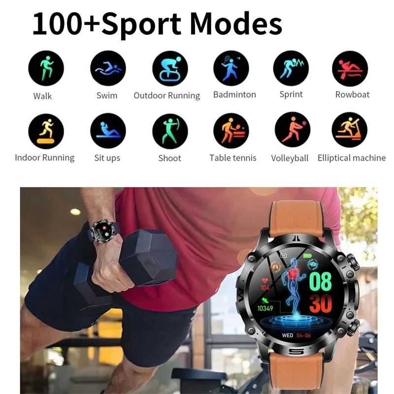 2024 neue ai medizinische Diagnose Blutfett Harnsäure Bluetooth Anruf Blutzucker Smartwatch EKG ppg Überwachung Gesundheit Smartwatch