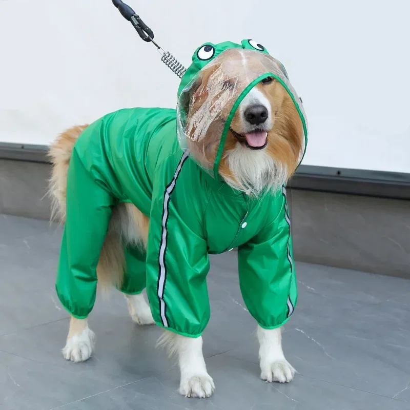 Retriever Dog Raincoats Golden Pet Dog Waterproof Clothes for Small Meduim Big Dog S M L Xl 2xl 5xl 6xl 7xl  Dogs Coat Rain Coat - view 4